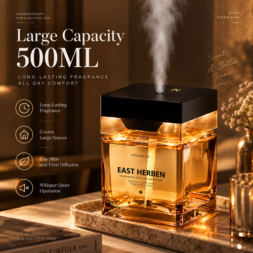 Square Glass Fragrance Diffuser — 500 mL