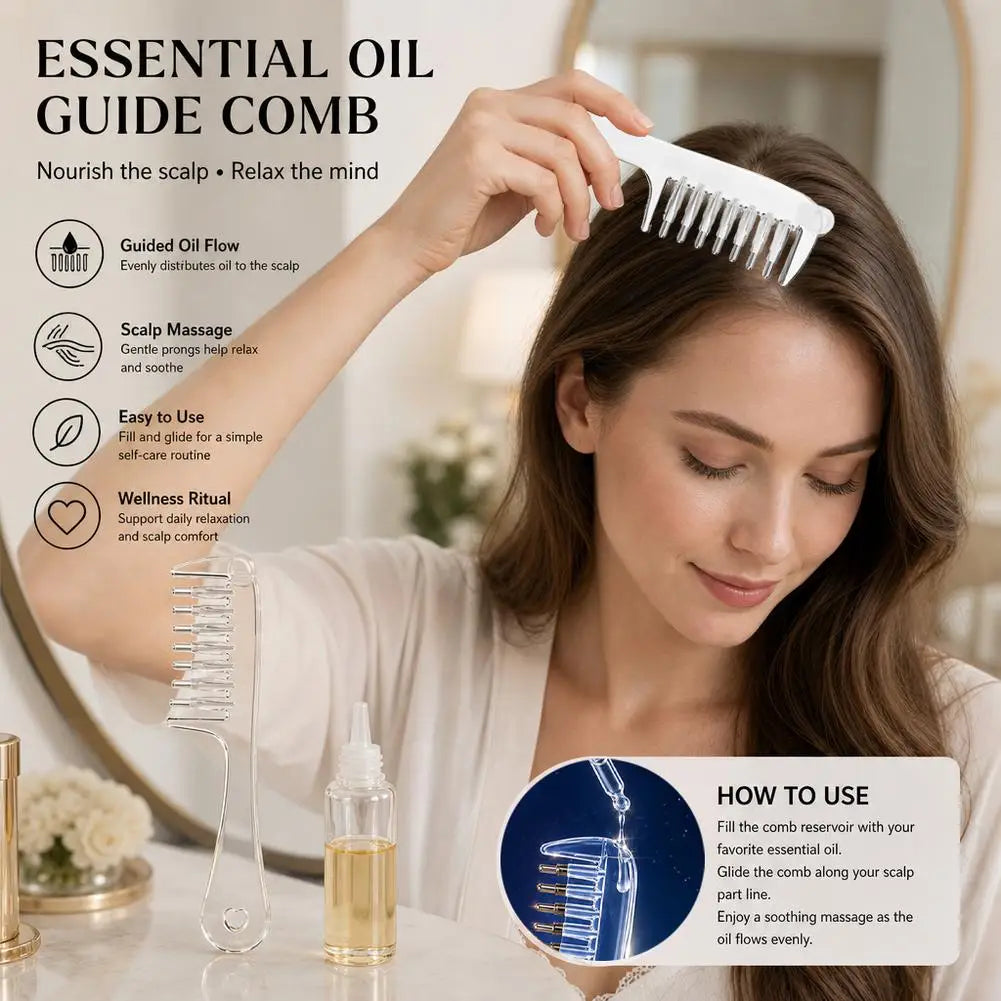Scalp Applicator Liquid Comb for Hair Scalp Treatment Essential Oil Guiding Massager Brush Hair Serum Oil Apply Device