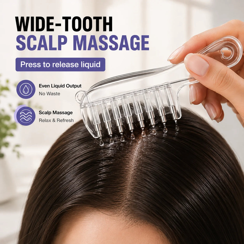 Scalp Applicator Liquid Comb for Hair Scalp Treatment Essential Oil Guiding Massager Brush Hair Serum Oil Apply Device