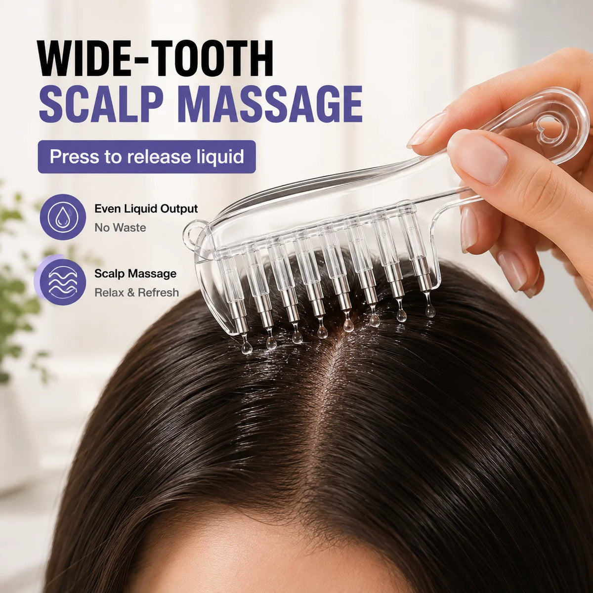Scalp Applicator Liquid Comb for Hair Scalp Treatment Essential Oil Guiding Massager Brush Hair Serum Oil Apply Device